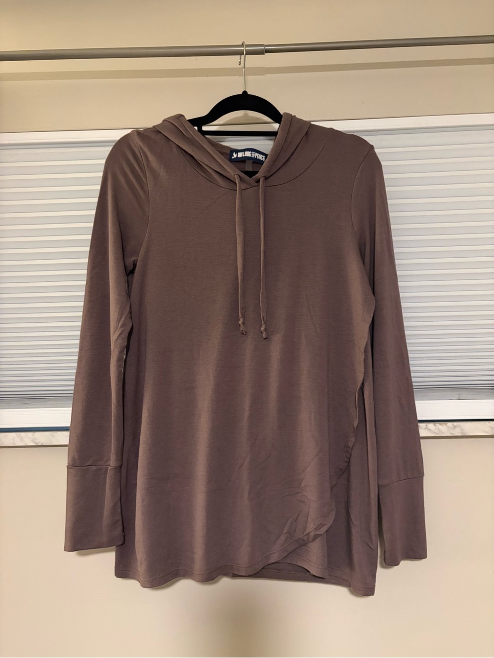 Ink Love and Peace Mauve-Brown Breastfeeding Hoodie